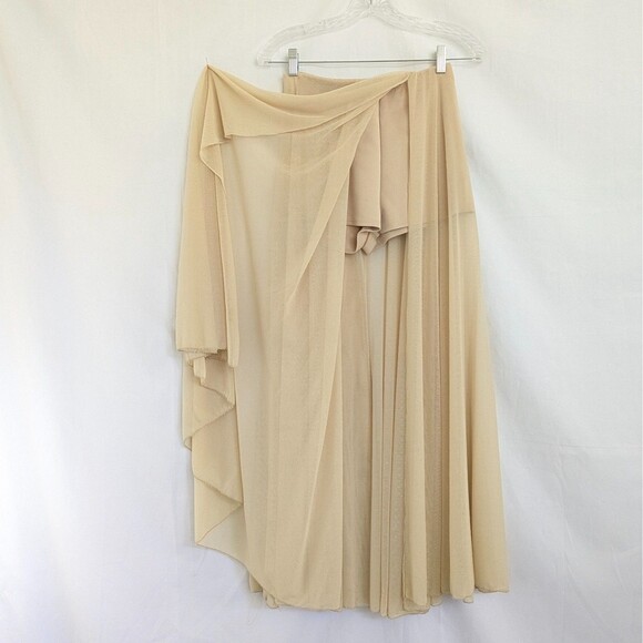 Akira Chicago Black Label Size S Tan Shorts with Attached Mesh Skirt Boho Ballet - Picture 1 of 15